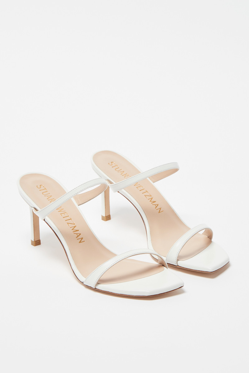 Mules à talons en cuir Aleena - 
Blanc - Stuart Weitzman - 02 - 30777269