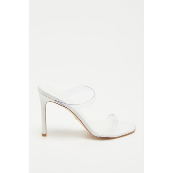 Mules à talons en cuir Aleena - 
Blanc - Stuart Weitzman - 02 - 30777271