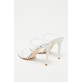 Mules à talons en cuir Aleena - 
Blanc - Stuart Weitzman - 02 - 30777271