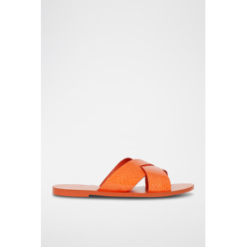 Mules en cuir - Orange - 02 - 30777663