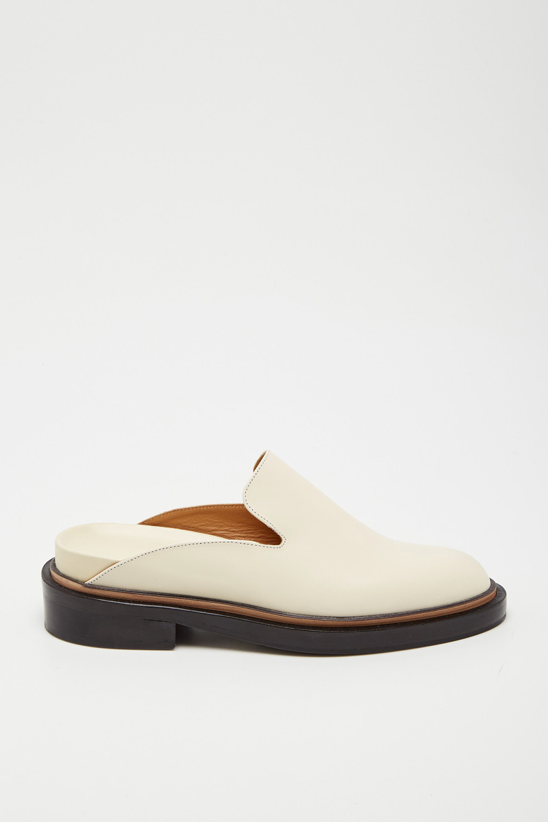 Mules en cuir de chèvre Great - Ecru - 02 - 32088265