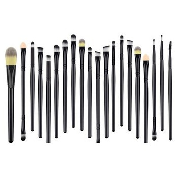 Set de 20 pinceaux professionnels vegan - Noirs - Teint, yeux & lèvres - 03 - 32878912