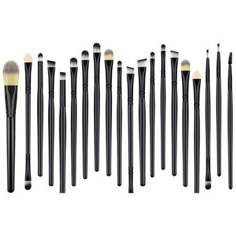 Set de 20 pinceaux professionnels vegan - Noirs - Teint, yeux & lèvres - 03 - 32878912