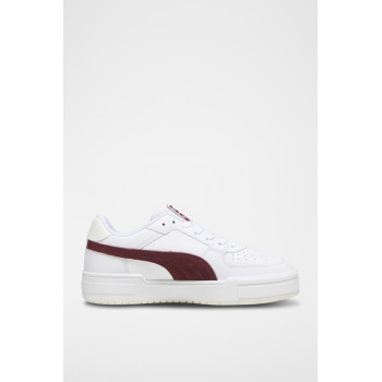 Sneakers en cuir CA Pro - Blanc et bordeaux - 02 - 32894735