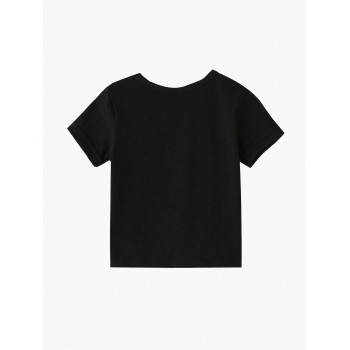 Jeune garçon Tee-shirt à manches courtes col rond avec imprimé léopard, slogan casual, Tenues assorties mère-enfant (les 2 pièces se vendent séparément) - 36676788