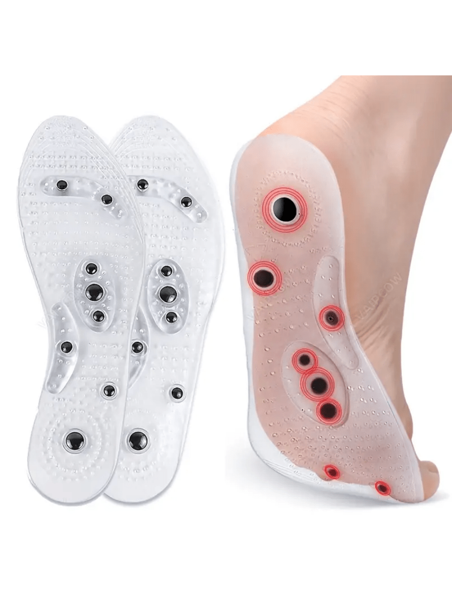 1 paire/2 pièces Acupression Magnétique massage Semelles Homme Femme En Silicone Pied Masseur Tapis De Chaussure Pied Thérapie Minceur Soulagement De La Douleur - 19584884