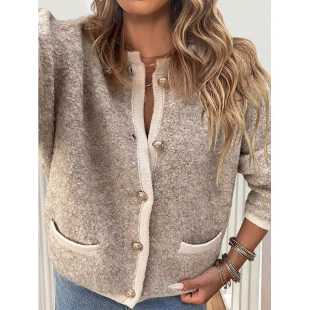 SHEIN LUNE Cardigan tricoté avec poches courts - 39696984