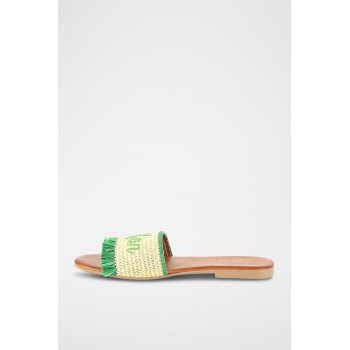 Mules en paille Moncoeur - Vert - 02 - 32779183