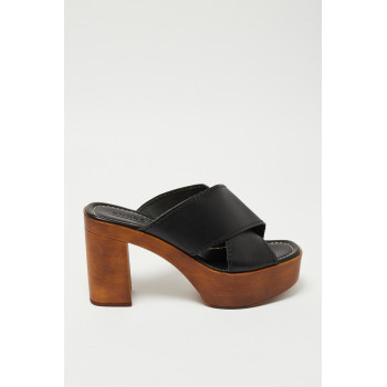 Mules en cuir Gaïa - Noir - 02 - 32779189