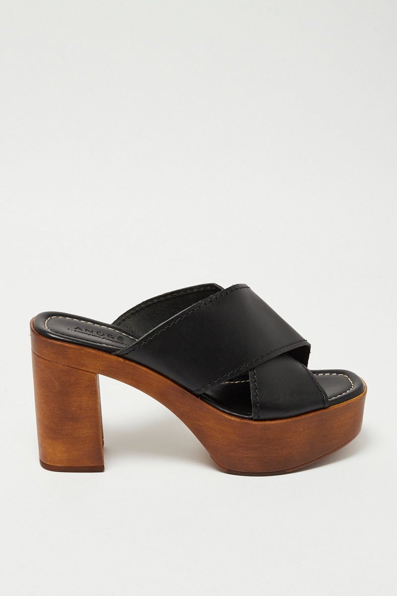 Mules en cuir Gaïa - Noir - 02 - 32779189