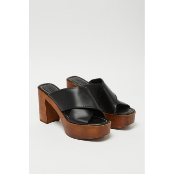 Mules en cuir Gaïa - Noir - 02 - 32779189