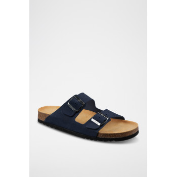 Mules en nubuck Julien - Bleu marine - 02 - 32897968