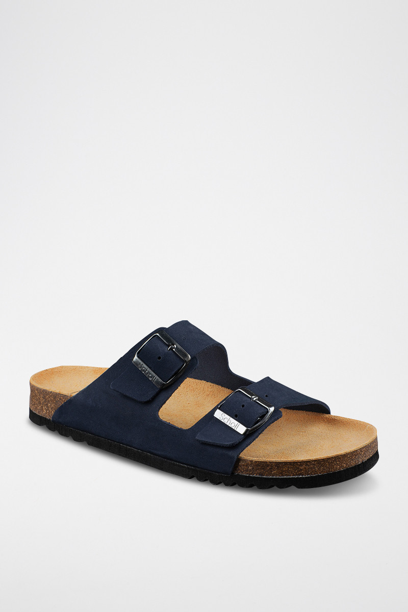 Mules en nubuck Julien - Bleu marine - 02 - 32897968