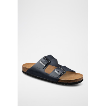 Mules en cuir Julien - Bleu marine - 02 - 32898124