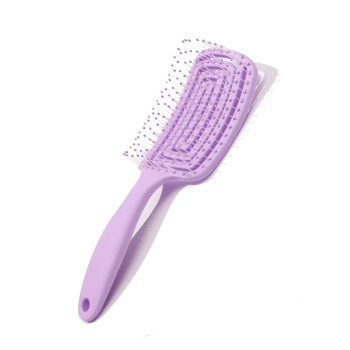 1 pièce Peigne de massage élastique de peinture unie avec design ajouré Brosse à cheveux - 12105534