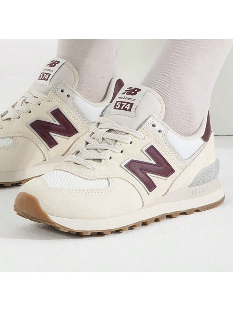 New Balance Chaussures pour femmes NB, série rétro 574 2024 nouvelle, chaussures de course résistantes à l'usure, chaussures décontractées basses WL574RCF - 34608413