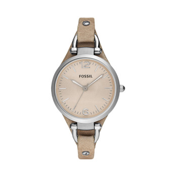 Montre à quartz en cuir - Doré rose et argenté - 02 - 32893259