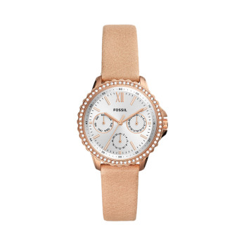 Montre à quartz en cuir - Doré rose et blanc - 02 - 32893264