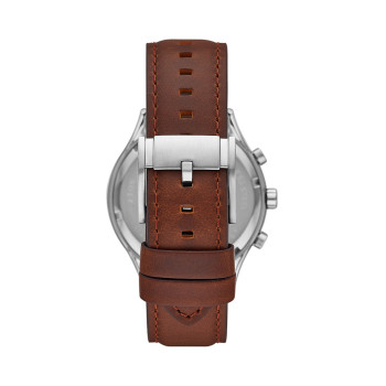 Montre à quartz en cuir - Marron et bleu - 02 - 32893294