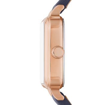 Montre à quartz en cuir - Bleu et doré rose - 02 - 32893303