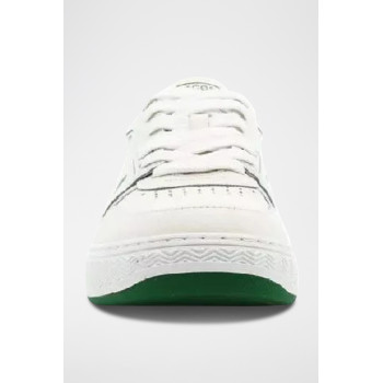 Baskets en cuir L001 - Blanc et vert - 02 - 32613702