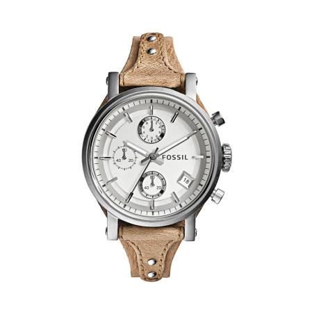 Montre à quartz en cuir Boyfriend - Beige - 02 - 32893334