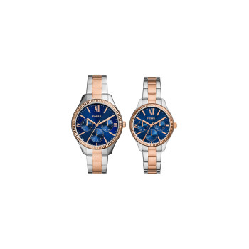 2 montres à quartz en acier - Argenté et doré rose - 02 - 32893376