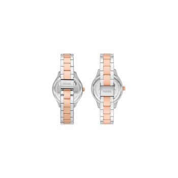 2 montres à quartz en acier - Argenté et doré rose - 02 - 32893376