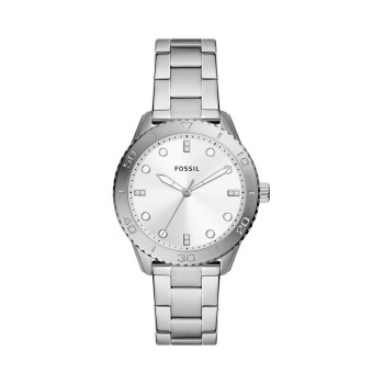 Montre à quartz en acier Dayle - Argenté et blanc - 02 - 32893402