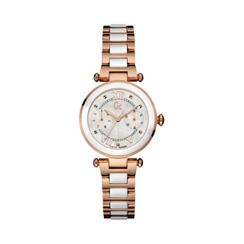 Montre à quartz en céramique - Blanc et doré rose - 02 - 32893443