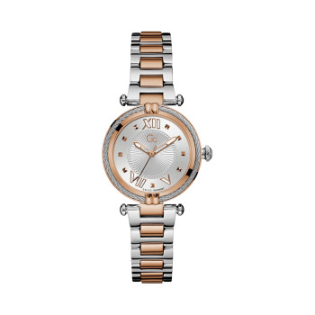 Montre à quartz en acier et doré à l or fin rose - 02 - 32893449