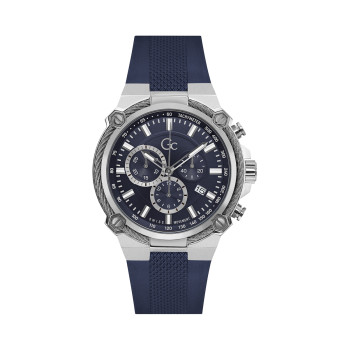 Montre à quartz en silicone - 
Chronographe - Bleu et argenté - 02 - 32893454