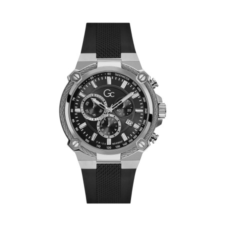 Montre à quartz en silicone - 
Chronographe - Noir et argenté - 02 - 32893455