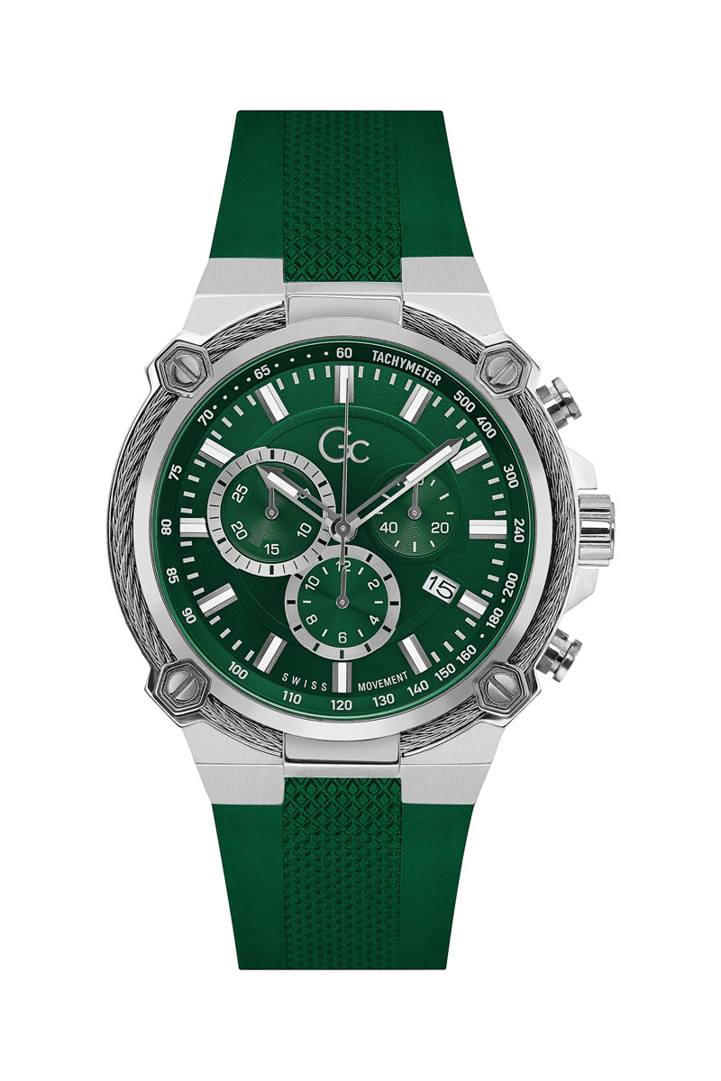 Montre à quartz en silicone - 
Chronographe - Vert et argenté - 02 - 32893456