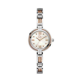 Montre à quartz en acier - Argenté et doré rose - 02 - 32893482