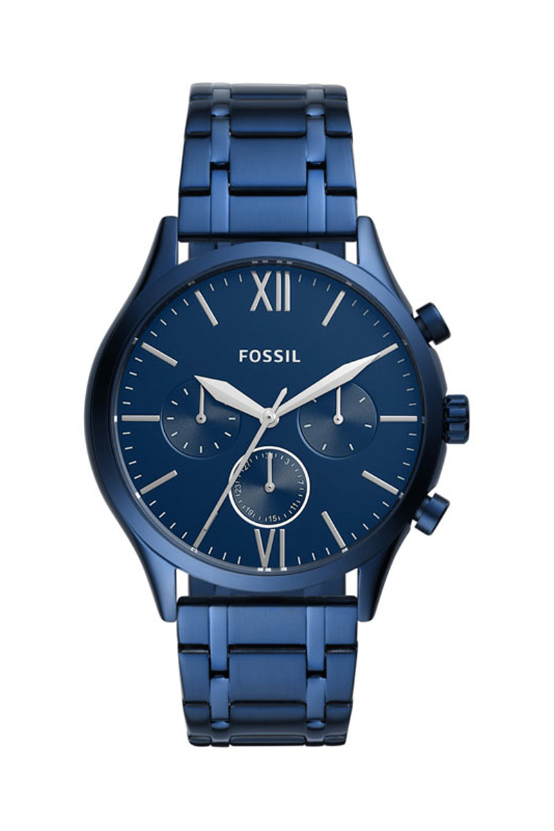 Montre à quartz en acier - Bleu - 02 - 32893544