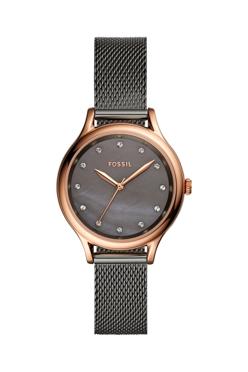 Montre à quartz en acier - Anthracite et doré rose - 02 - 32893551