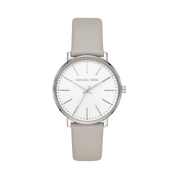 Montre à quartz en cuir Pyper - Gris et argenté - 02 - 32893660