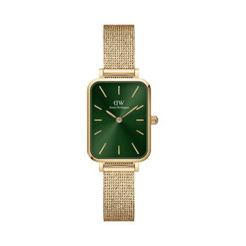 Montre à quartz en acier Quadro - 20 x 26 mm - Doré et vert - 02 - 32859098