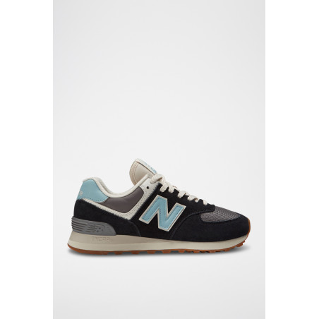 Sneakers en nubuck 574 - Noir et bleu - 02 - 32922651