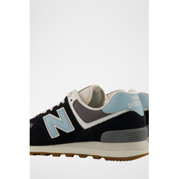 Sneakers en nubuck 574 - Noir et bleu - 02 - 32922651