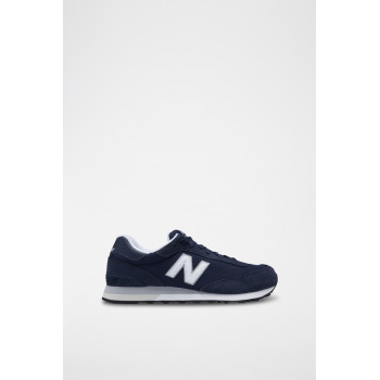 Sneakers en nubuck 515 - Bleu marine et blanc - 02 - 32922389