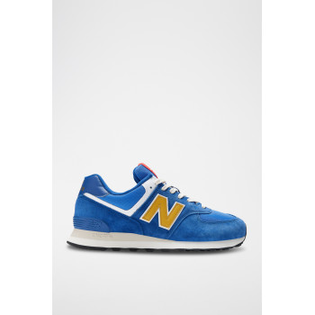 Sneakers en nubuck 574 - Bleu et jaune - 02 - 32922648