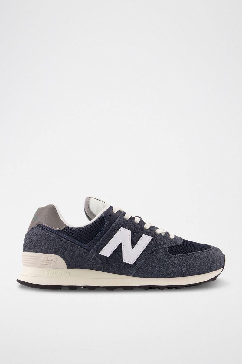 Sneakers en nubuck 574 - Bleu marine - 02 - 32922435