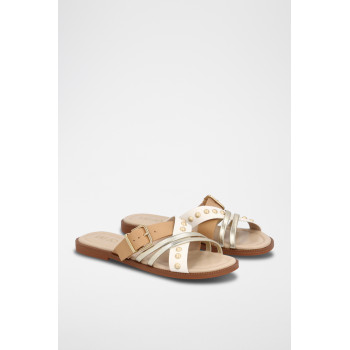 Mules Sally - Blanc et doré - 02 - 32877924