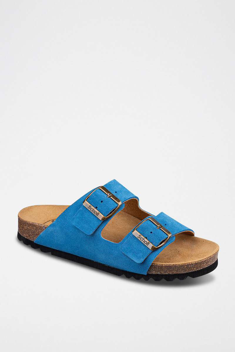 Mules en nubuck Joséphine - Bleu - 02 - 32897845