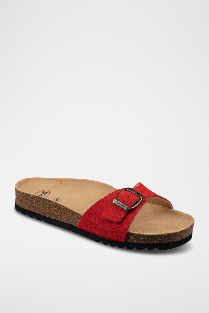 Mules en nubuck Estelle - Rouge - 02 - 32897860