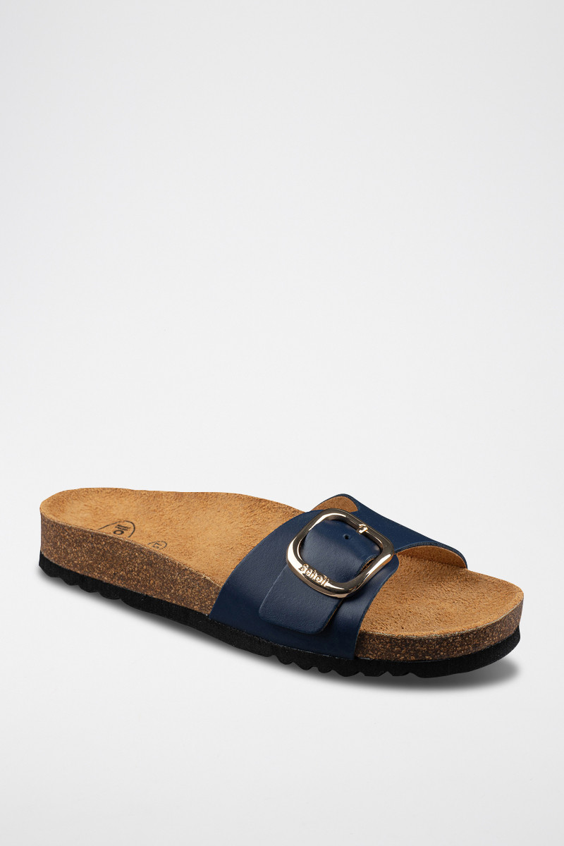 Mules en cuir Kathleen - Bleu marine - 02 - 32897876