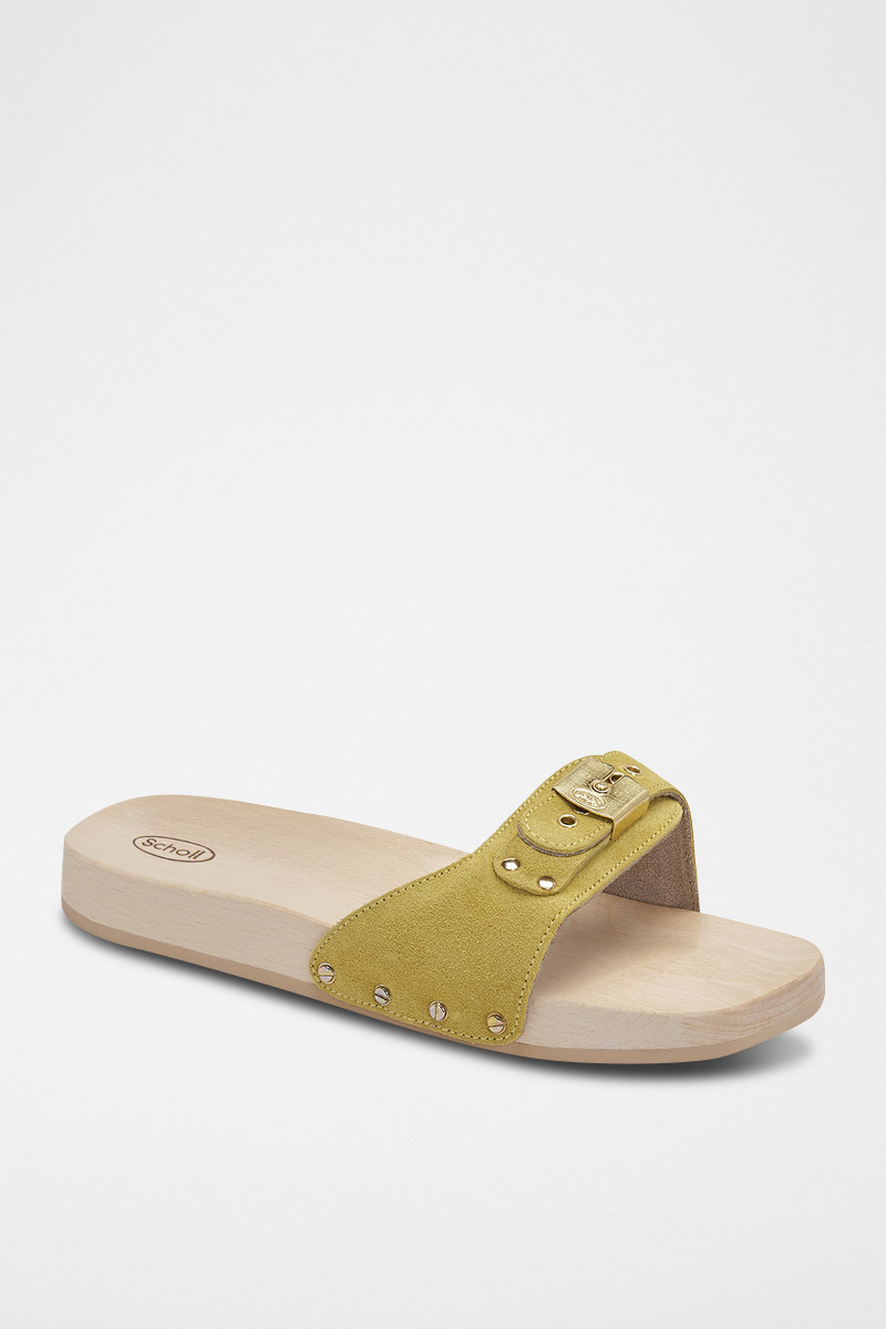 Mules en nubuck Pescura Flat - Jaune - 02 - 32897922