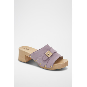 Mules à talons en nubuck Pescura Sarah - Lilas - 02 - 32897955